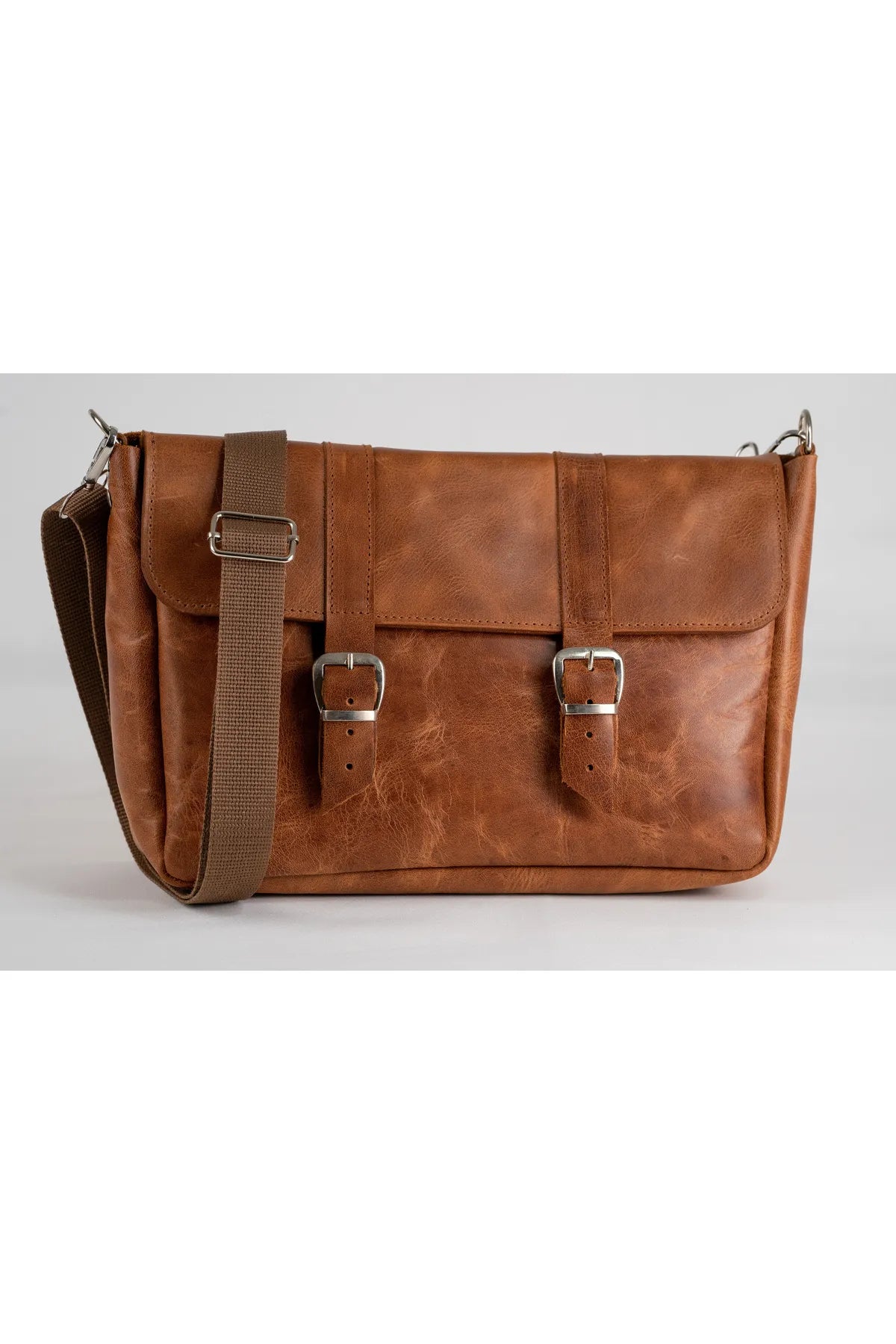 Genuine Leather Tablet Shoulder Bag – Fits Up to 11