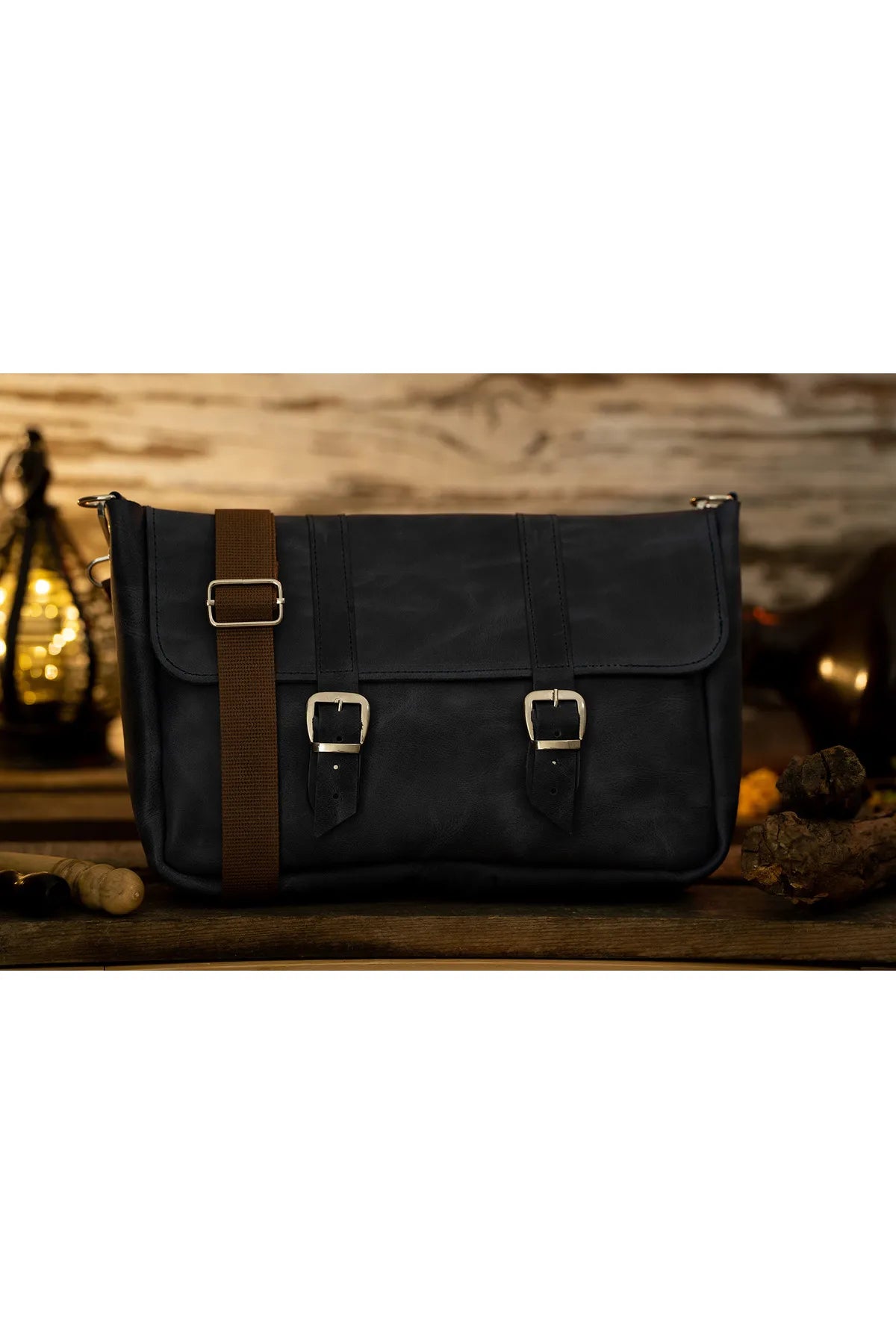 Genuine Leather Tablet Shoulder Bag – Fits Up to 11