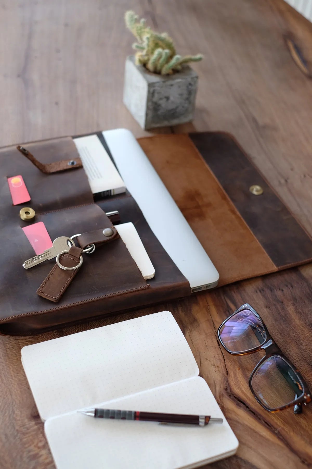 Handmade Leather Laptop Organizer
