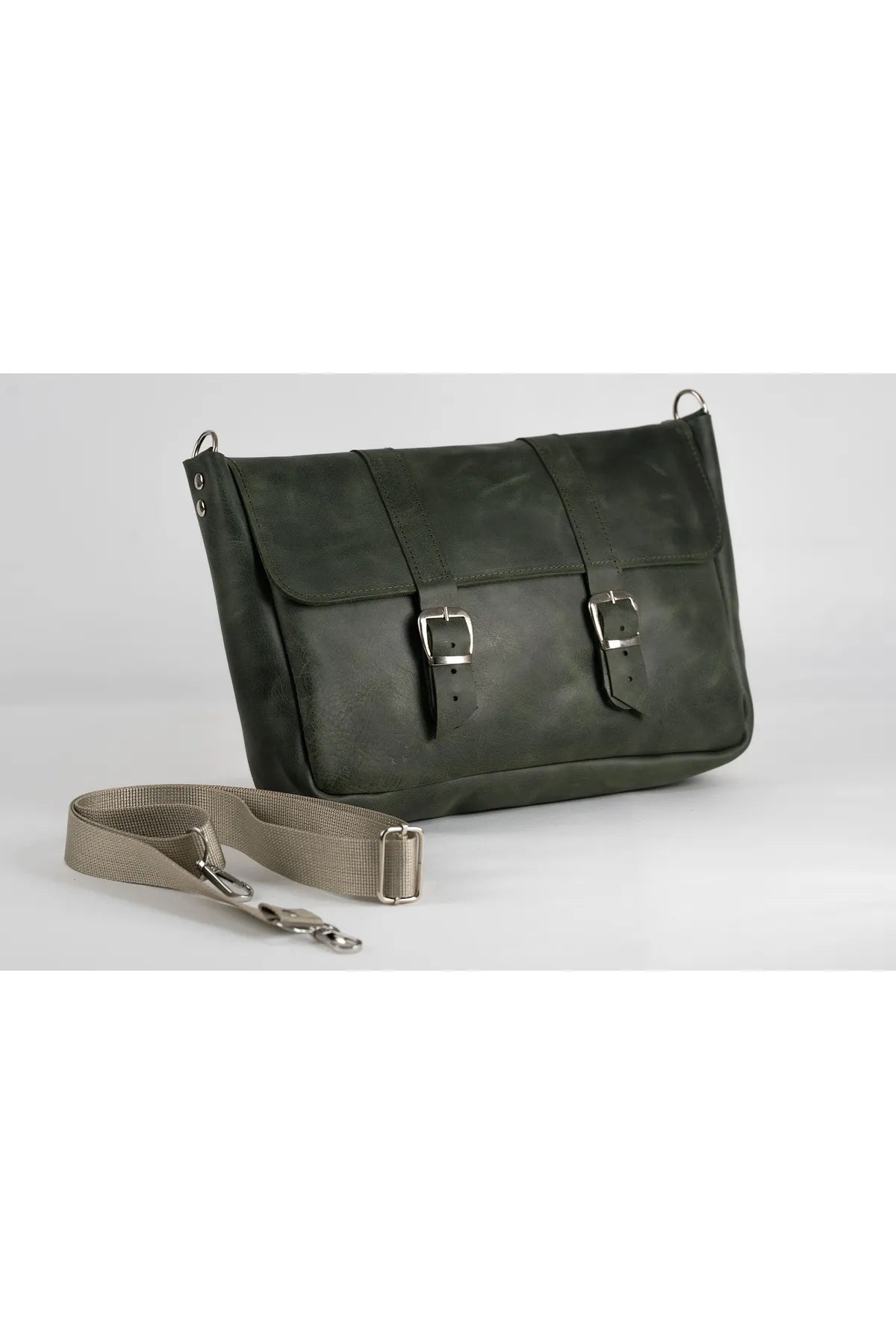 Genuine Leather Tablet Shoulder Bag – Fits Up to 11
