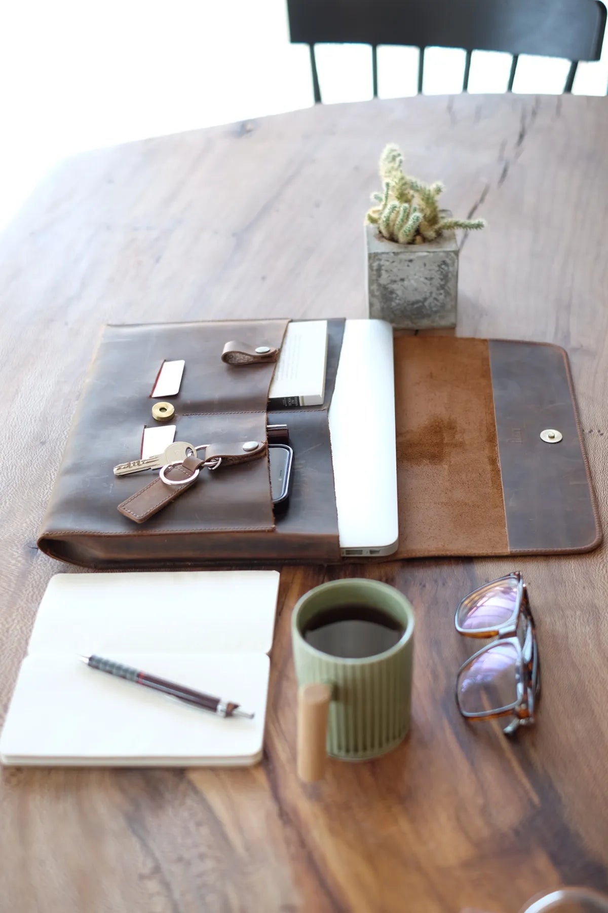 Handmade Leather Laptop Organizer