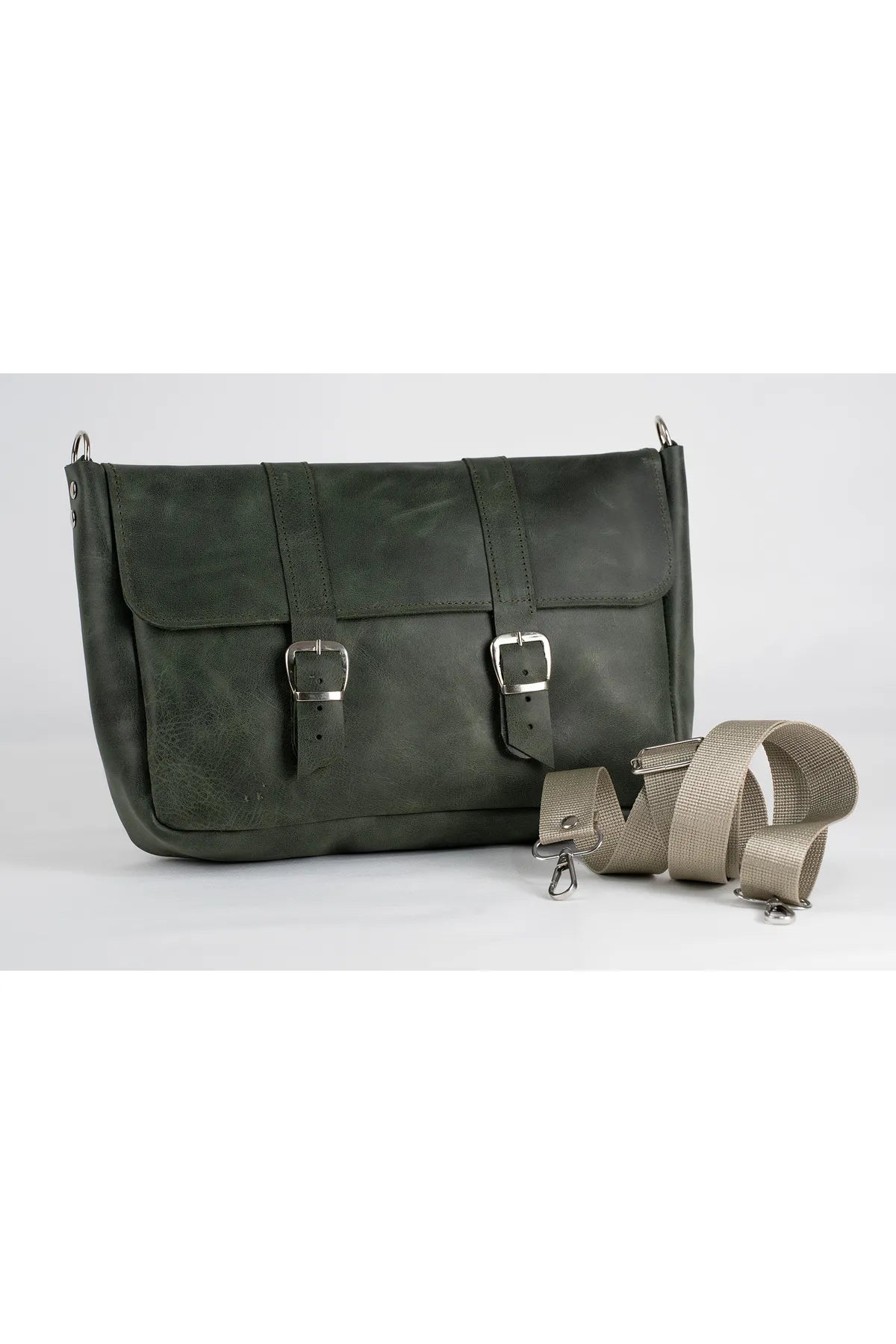 Genuine Leather Tablet Shoulder Bag – Fits Up to 11