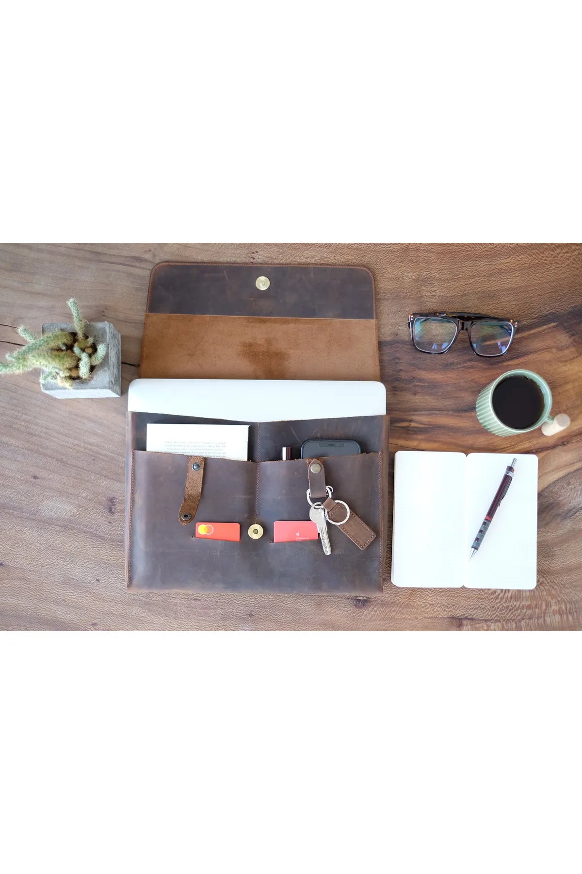 Handmade Leather Laptop Organizer