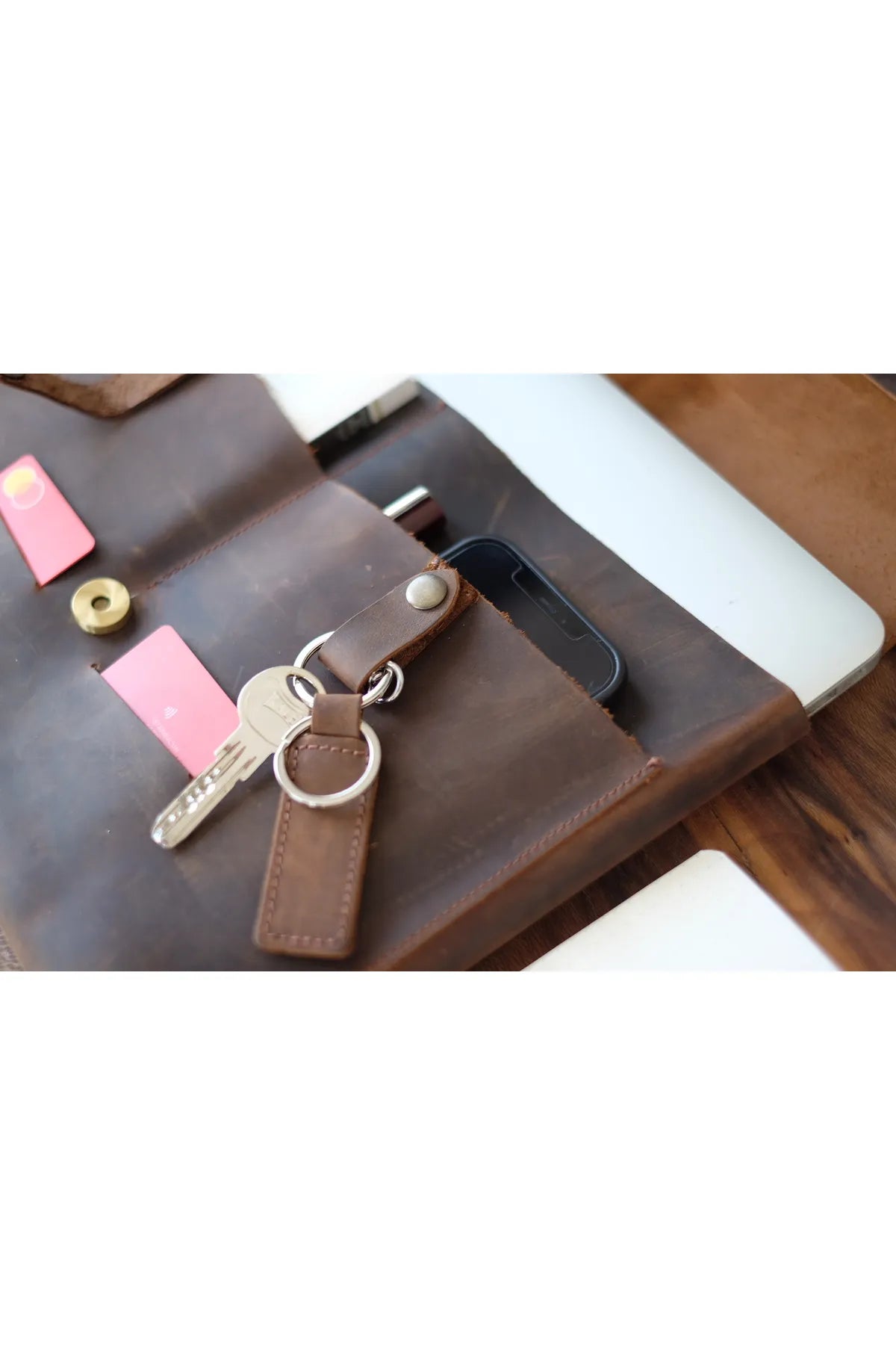 Handmade Leather Laptop Organizer