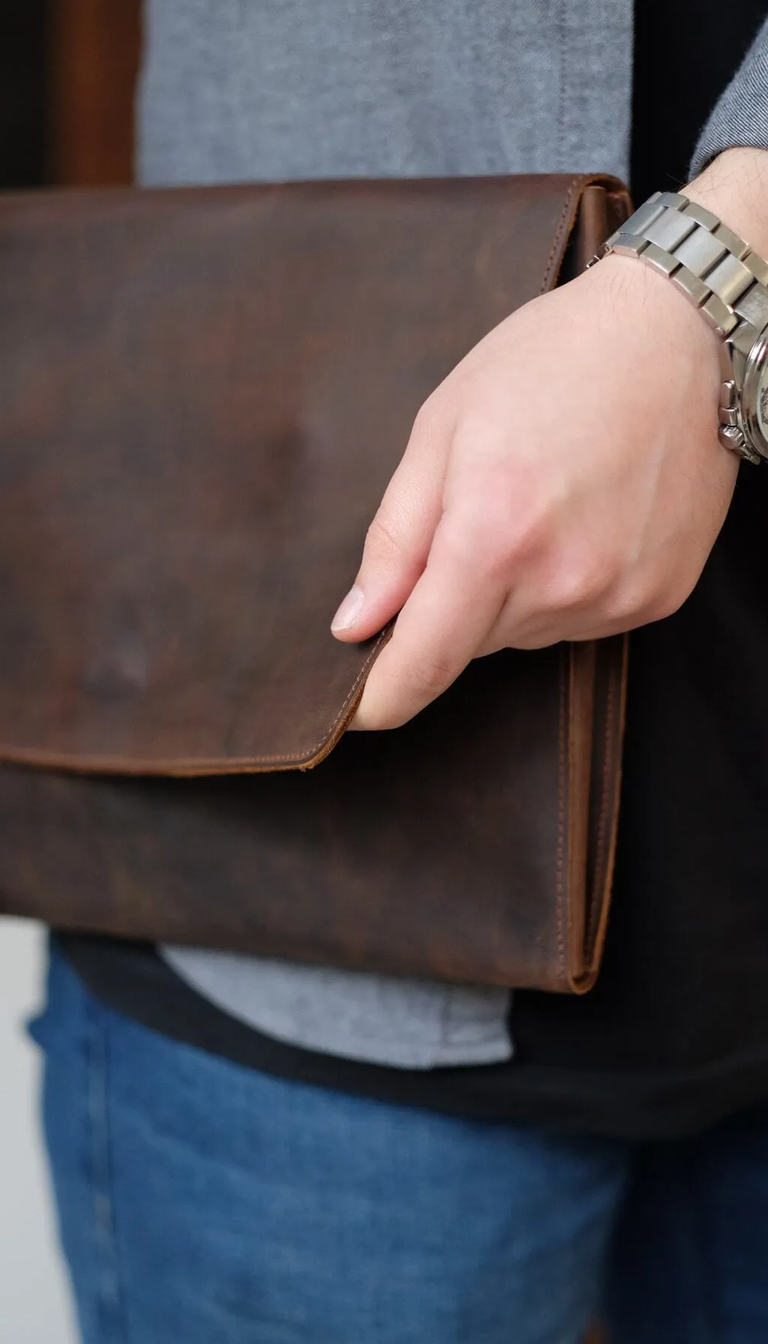 Handmade Leather Laptop Organizer