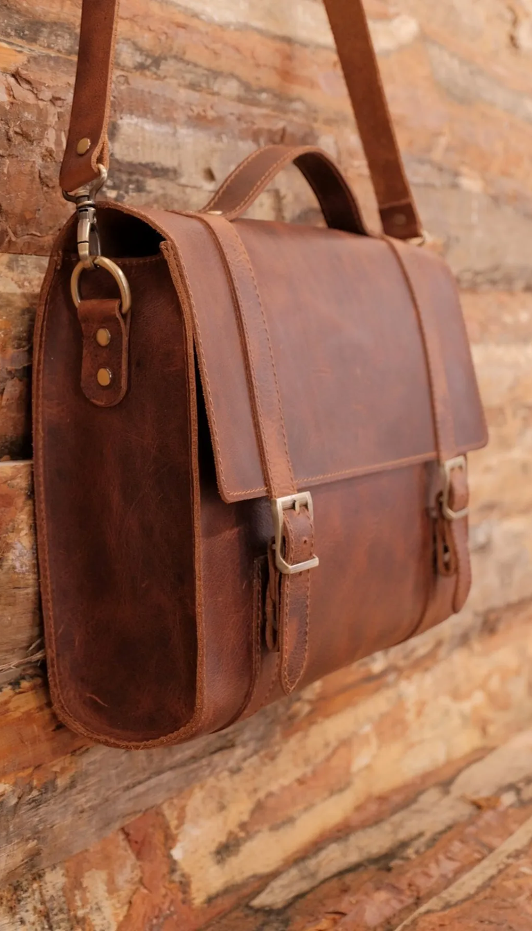 Toronto Leather Laptop Bag – Classic Style with Modern Functionality