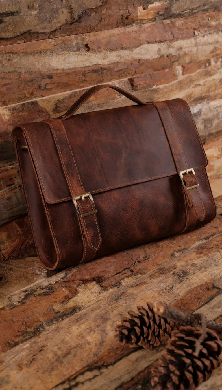 Toronto Leather Laptop Bag – Classic Style with Modern Functionality