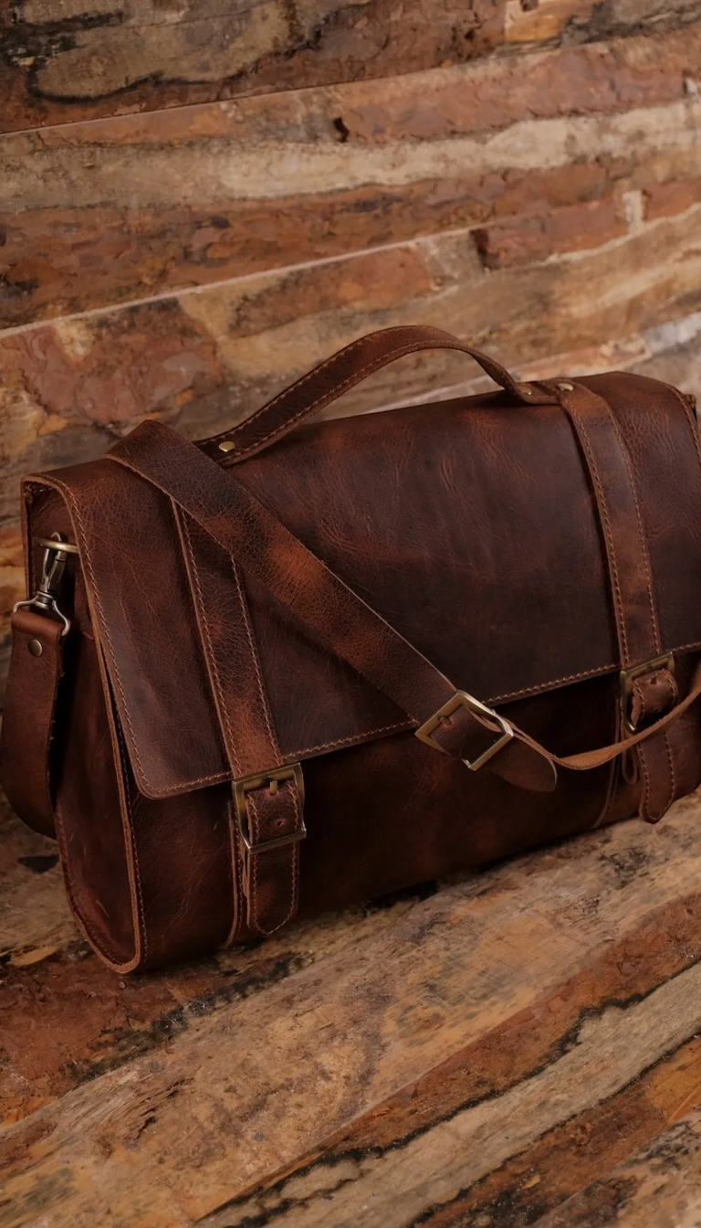 Toronto Leather Laptop Bag – Classic Style with Modern Functionality